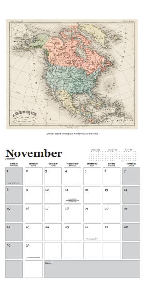 2026 Vintage Maps Wall Calendar