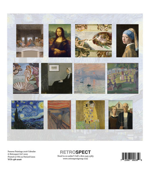 2026 Famous Paintings Desk Calendar