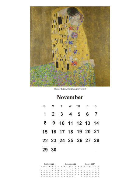 2026 Famous Paintings Desk Calendar