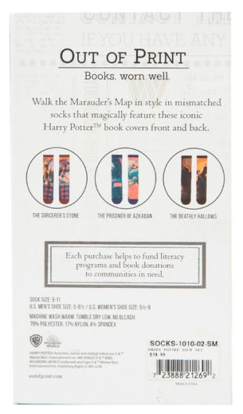 Harry Potter Book Cover Sock Set 3pk [B&N Exclusive] by Out of