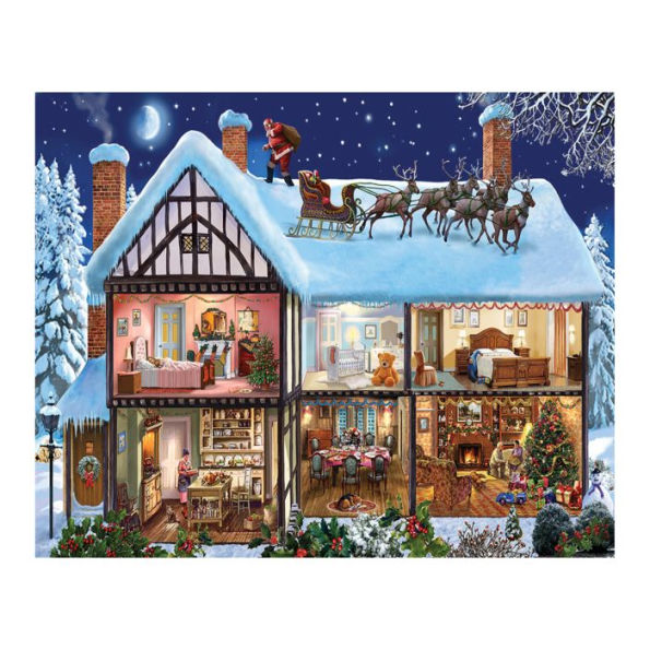 White Mountain Puzzles Christmas House - 1000 Piece Jigsaw Puzzle