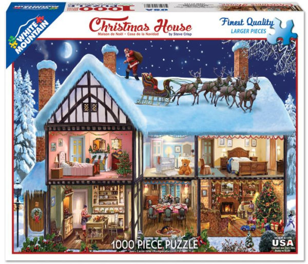 White Mountain Puzzles Christmas House - 1000 Piece Jigsaw Puzzle