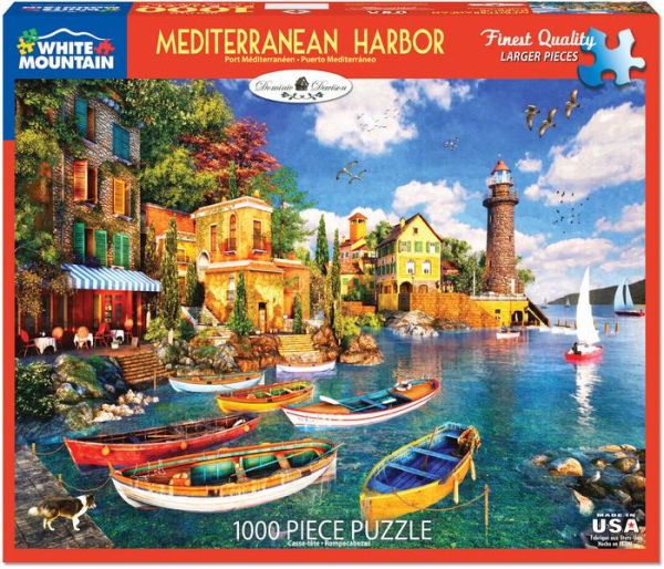 White Mountain Puzzles Mediterranean Harbor - 1000 Piece Puzzle