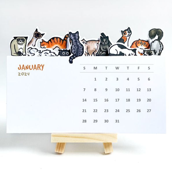 2025 Die Cut Cats Desk Calendar