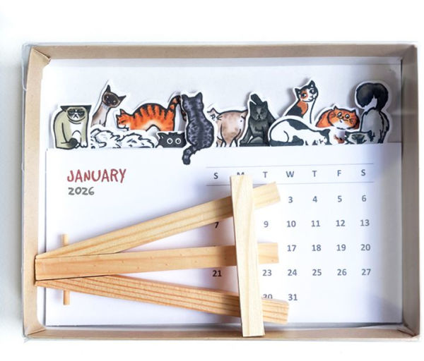2026 Die Cut Cats Desk Calendar