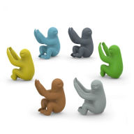 Title: Set of 6 Social Climbers Sloth Wine Charms
