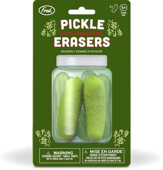 Pickle Erasers Carded