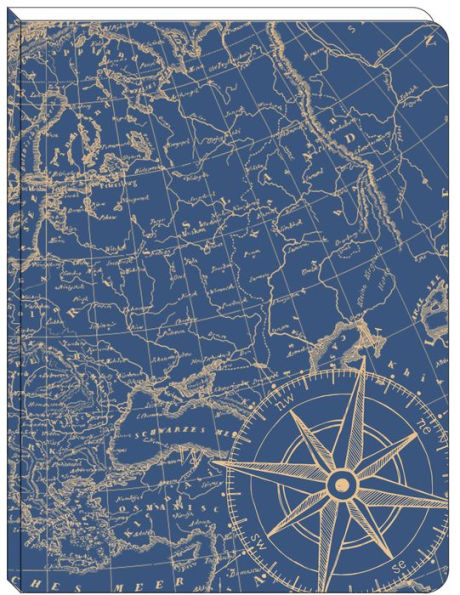 Nautical Map Soft Touch Journal