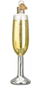 Title: Champagne Flute Glass Ornament