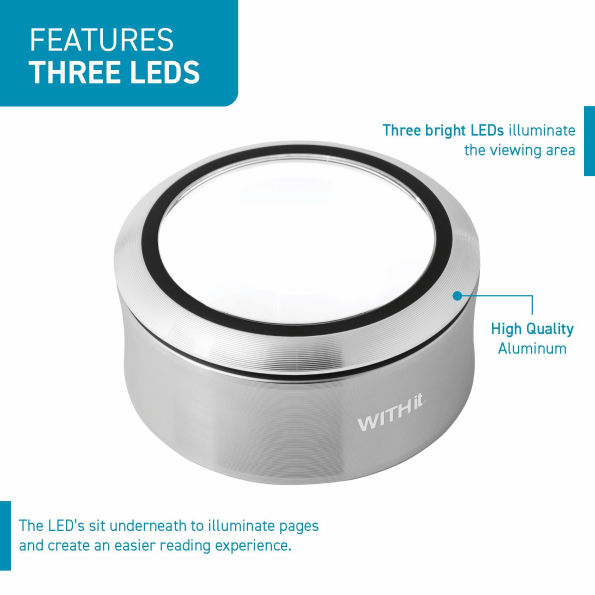 WITHit Rechargeable Lighted Dome Magnifier