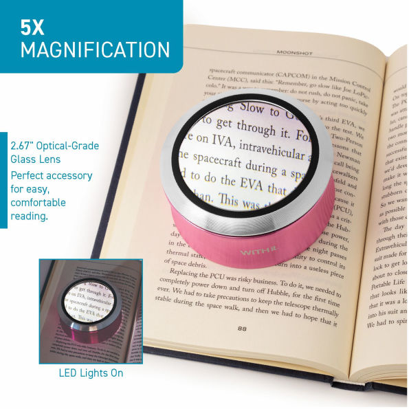 WITHit Rechargeable Lighted Dome Magnifier - Pink