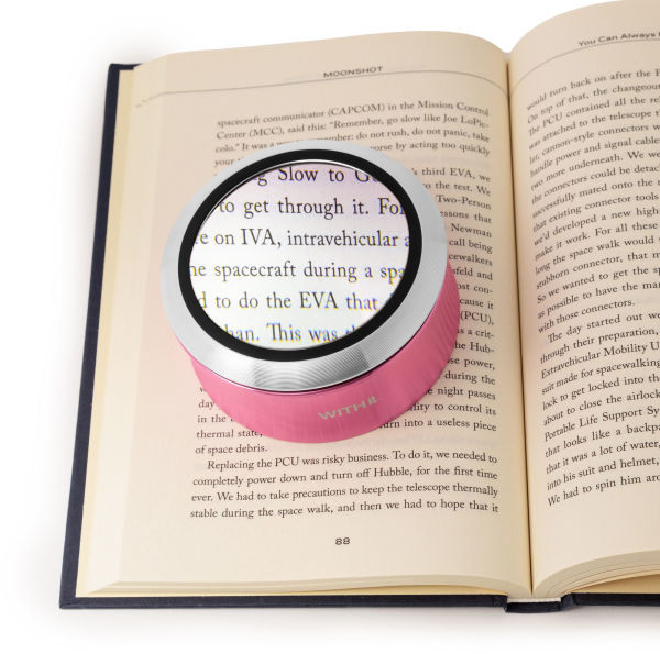 WITHit Rechargeable Lighted Dome Magnifier - Pink