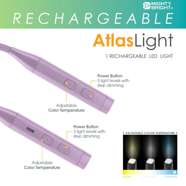 Mighty Bright Rechargeable Atlas Neck Light, Lavender