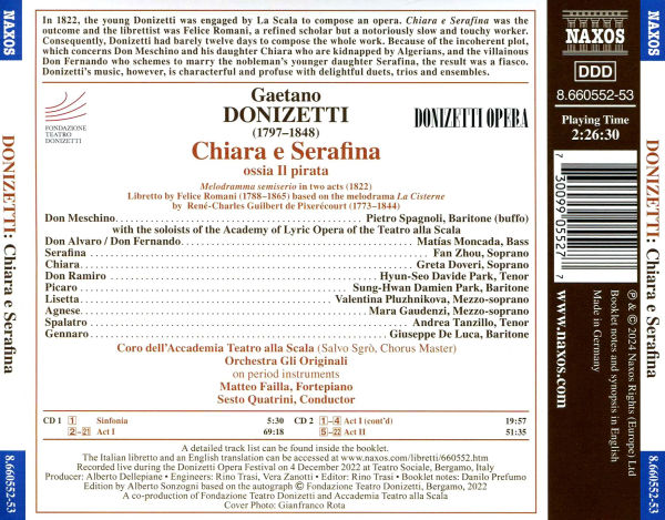 Donizetti: Chiara e Serafina