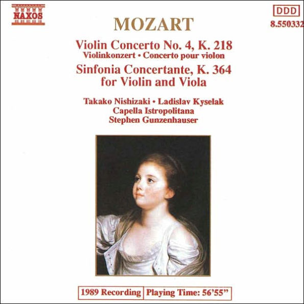 Mozart: Violin Concerto No. 4, K218; Sinfonia concertante, K364