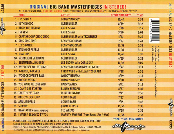Original Big Band Masterpieces in Stereo