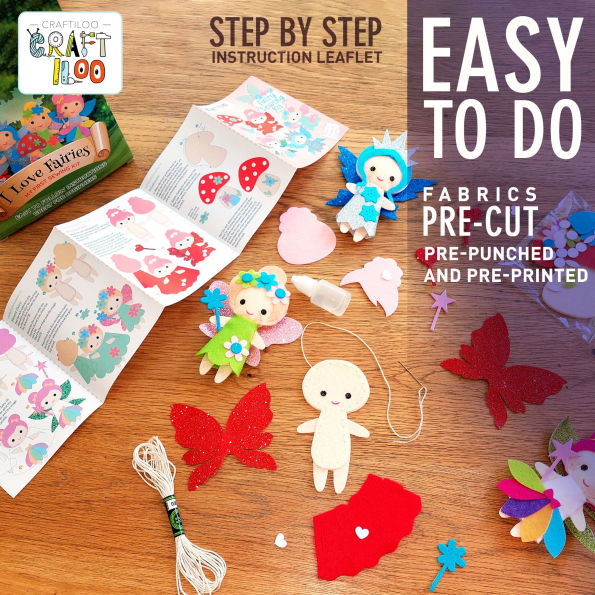 Fairy Sewing Kits for Little Girls ¿ 5 Easy Projects for Children & Beginners - Make Your Own Felt Pillow & Plush Craft Kit - My First Sewing Kit for Kids