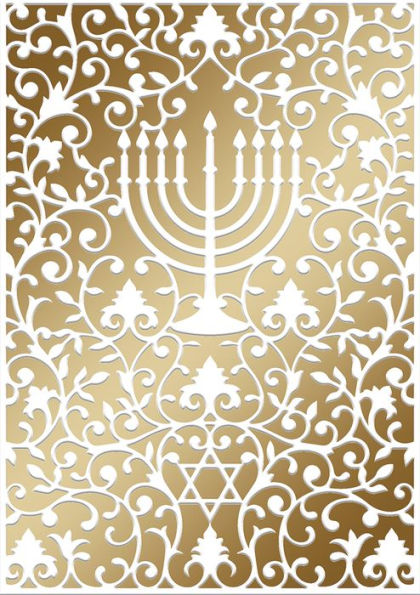 Hannukkah Greeting Card Golden Menorah