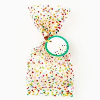 Multi Color Dots Cellophane bags, set of 15