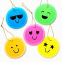 Neon Happy Face Hang Tags S/10