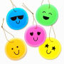 Neon Happy Face Hang Tags S/10