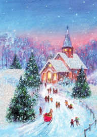 Holiday Boxed Cards Evening Winter Church