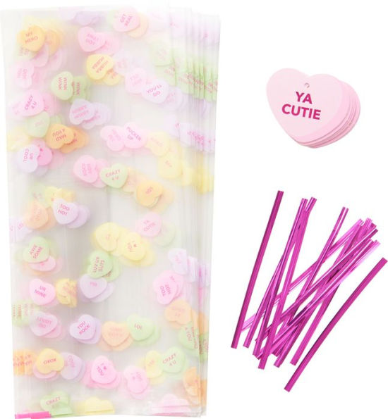 Heart Candy Cellophane Treat Bags