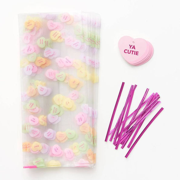 Heart Candy Cellophane Treat Bags