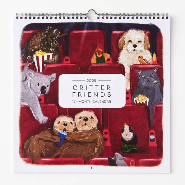 2025 Paper Source Critter Friends 12x12 Wall Calendar