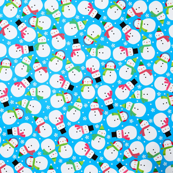 Cheery Snowmen Roll Wrap Jumbo 10'