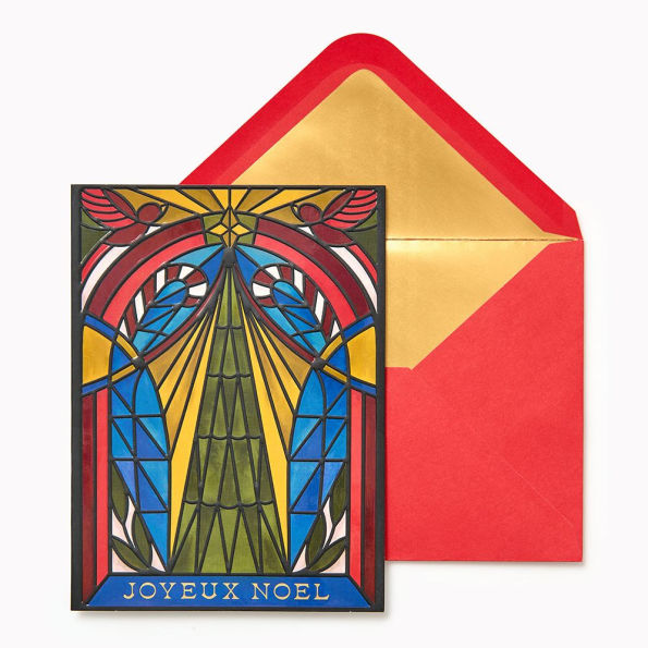 Stained Glass Tree Holiday Card Set