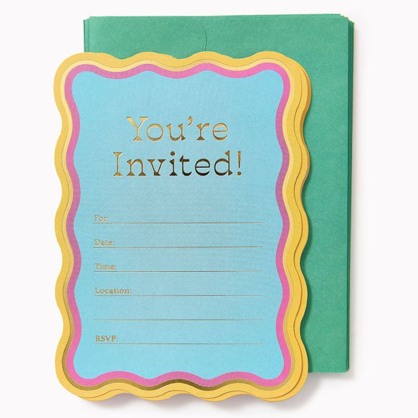 Diecut Wavy Party Invitations