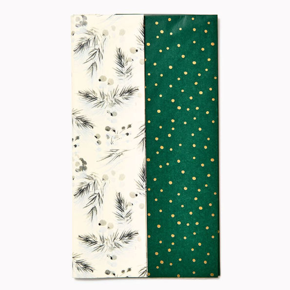 Green/Cream Botanical Tissue S/8