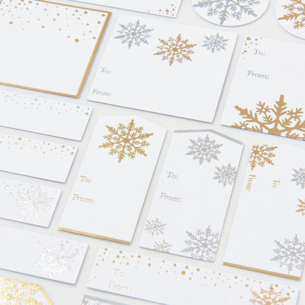 Silver/Gold Snowflakes Adhesive Labels