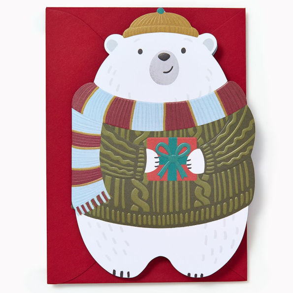 Beary Holidays Die Cut Holiday Greeting Card