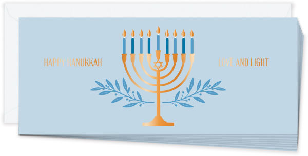 Golden Menorah Money Card Set