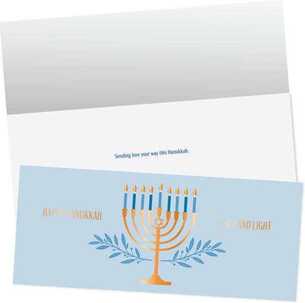 Golden Menorah Money Card Set