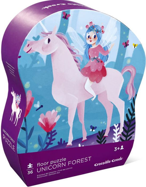 Unicorn Forest 36 pc Shaped Box Floor Puzzle