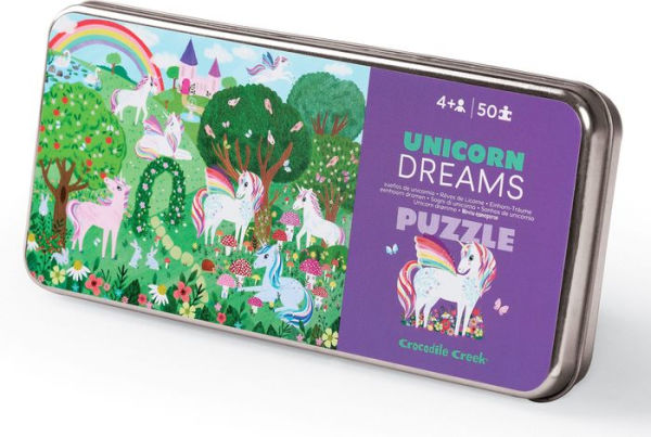 Unicorn Dreams 50 pc puzzle in tin