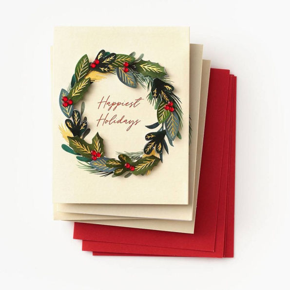 Embellished Wreath Holiday Card Set