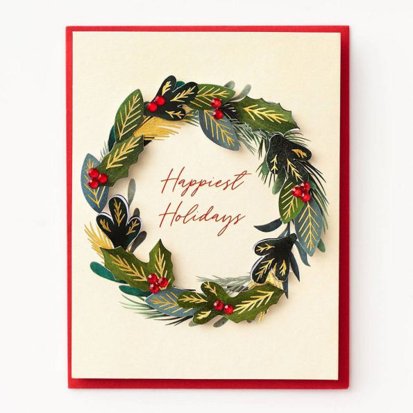 Embellished Wreath Holiday Card Set