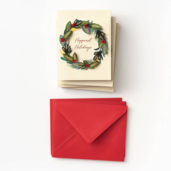 Embellished Wreath Holiday Card Set