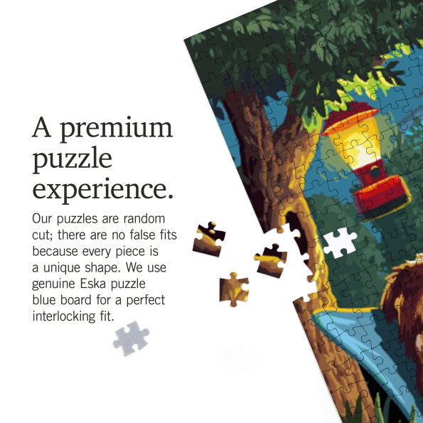 Dogs Around a Campfire 1000 Piece Puzzle