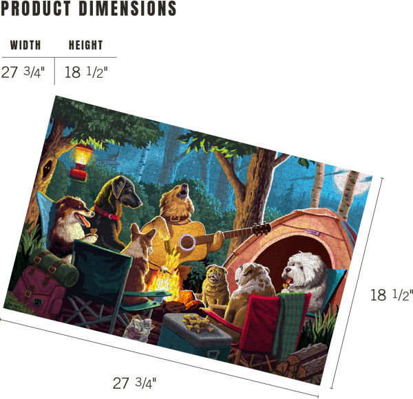 Dogs Around a Campfire 1000 Piece Puzzle