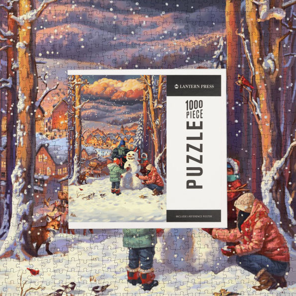 Vintage Snowman Winter Village 1000 Piece Puzzle
