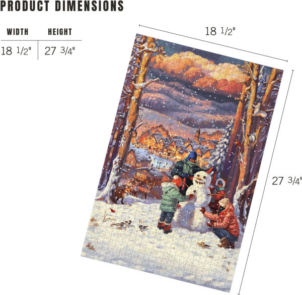 Vintage Snowman Winter Village 1000 Piece Puzzle