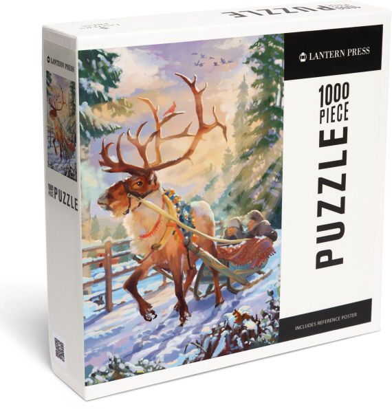 1000 Reindeer Pulling Sleigh Puzzle