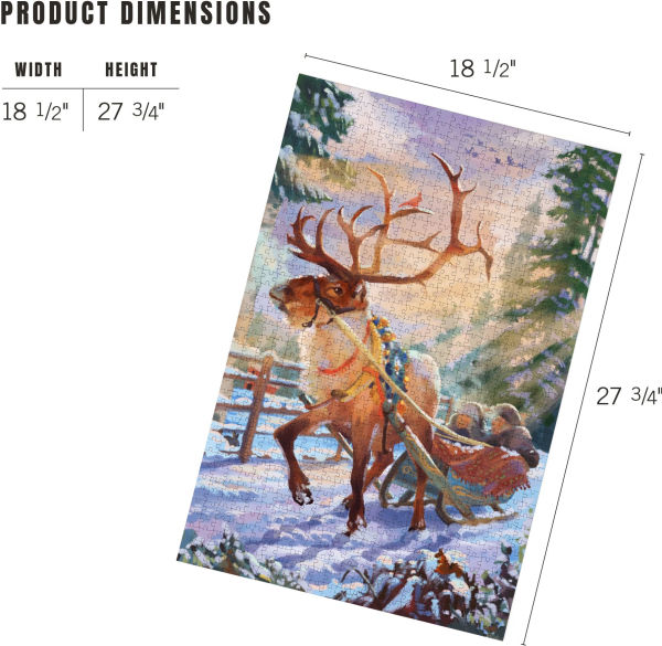 1000 Reindeer Pulling Sleigh Puzzle