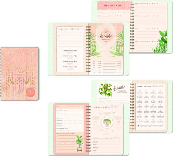 B&N Exclusive Take Care Peach Diamonds Guided Journal