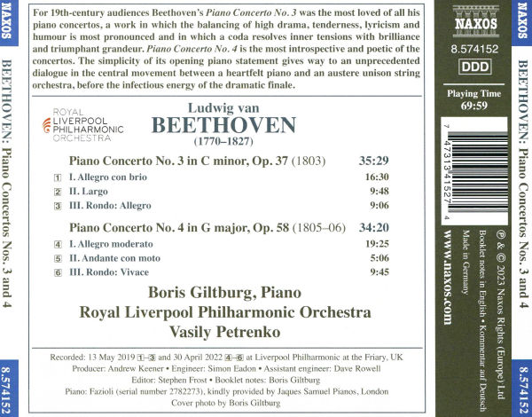 Beethoven: Piano Concertos Nos. 3 & 4